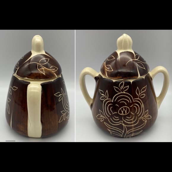 6 Piece Lot of Purinton Intaglio Brown Pottery - Picture 2 of 12